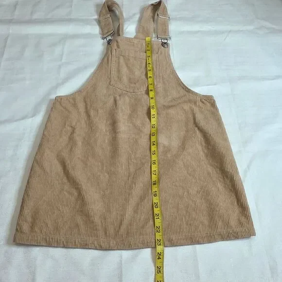 Forever 21 Tan Corduroy Overall Dress Size Small - Picture 6 of 8